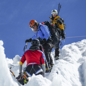Expedition climbing managers to summit Cayambe vulcano